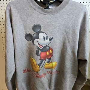 Vintage Mickey Inc. Walt Disney World Sweatshirt Size Large Made in USA Gray